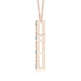 thumbnail image 2 of Angara Natural 0.6 Ct. Aquamarine with Diamond Cross Pendant Necklace in 14K Rose Gold for Women with 18 Inches Chain, 2 of 8