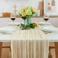 thumbnail image 2 of Camino de mesa beige, 90*300 cm, camino de mesa beige crema para bodas, cumpleaños, 2 of 5