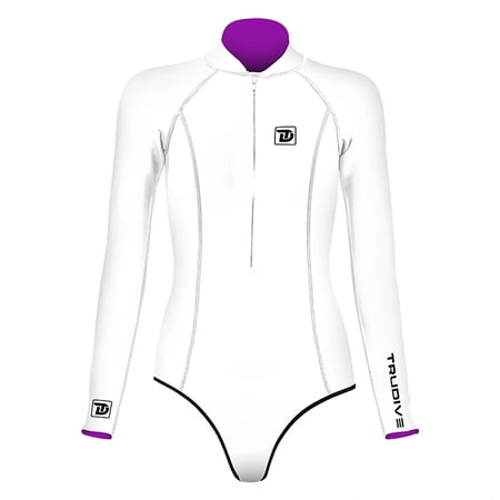 Trudive Women s Front Zip Long Sleeve Moderate Bikini Cut Wetsuit