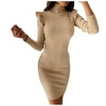 thumbnail image 1 of Robe Décontractée pour Femmes Aguichant Mode Femmes Aguichant Décontractée Fesses Col Rond Solide Amincissante Manches Longues Robe Longue pour Femmes Robe Décontractée pour Femmes Décontractée Aguichant Robe Aguichant pour Femmes, 1 of 6