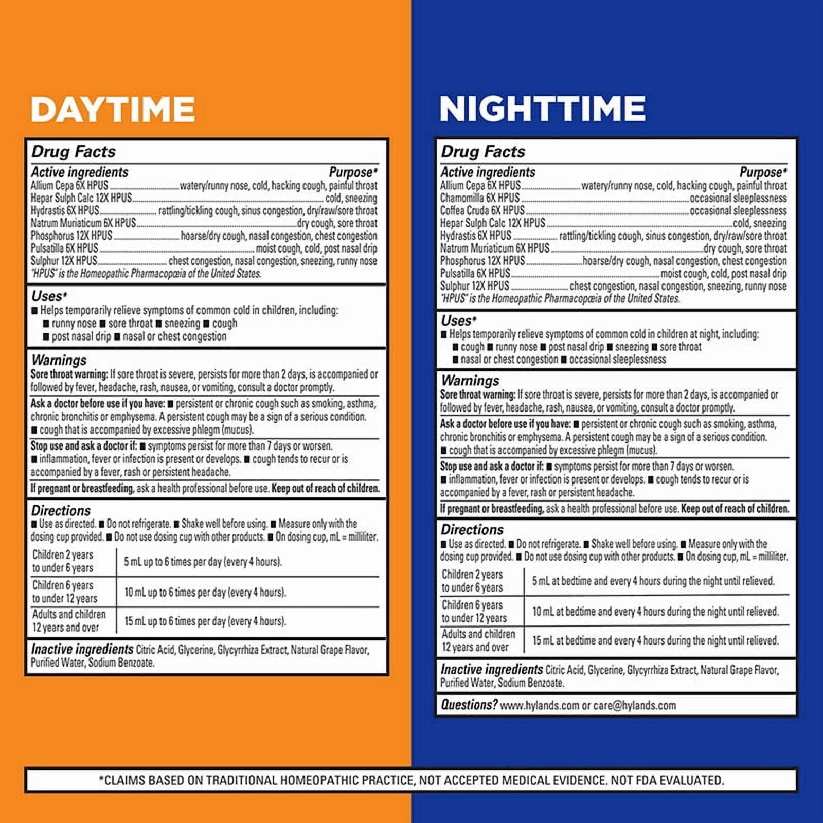 Hyland's Kids Cold & Cough Day/Night Combo, 3 pk./4 oz.