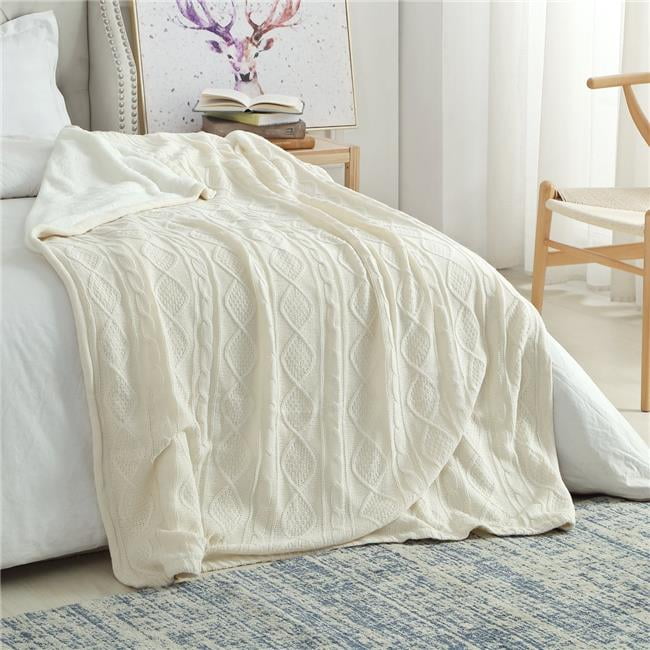 Cream cable knit throw new arrivals