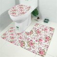 thumbnail image 2 of Pioneer Flower Floral Print Pattern Bathroom Rugs Sets 3 Piece,Toilet Cover Set,Absorbent Non Slip Bathroom Mats Sets with U-Shaped Contour Rug Toilet Rug Set, 2 of 5
