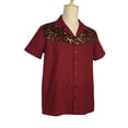 thumbnail image 2 of Nice Pattern Contrast Panel Men Shirts, 2 of 6