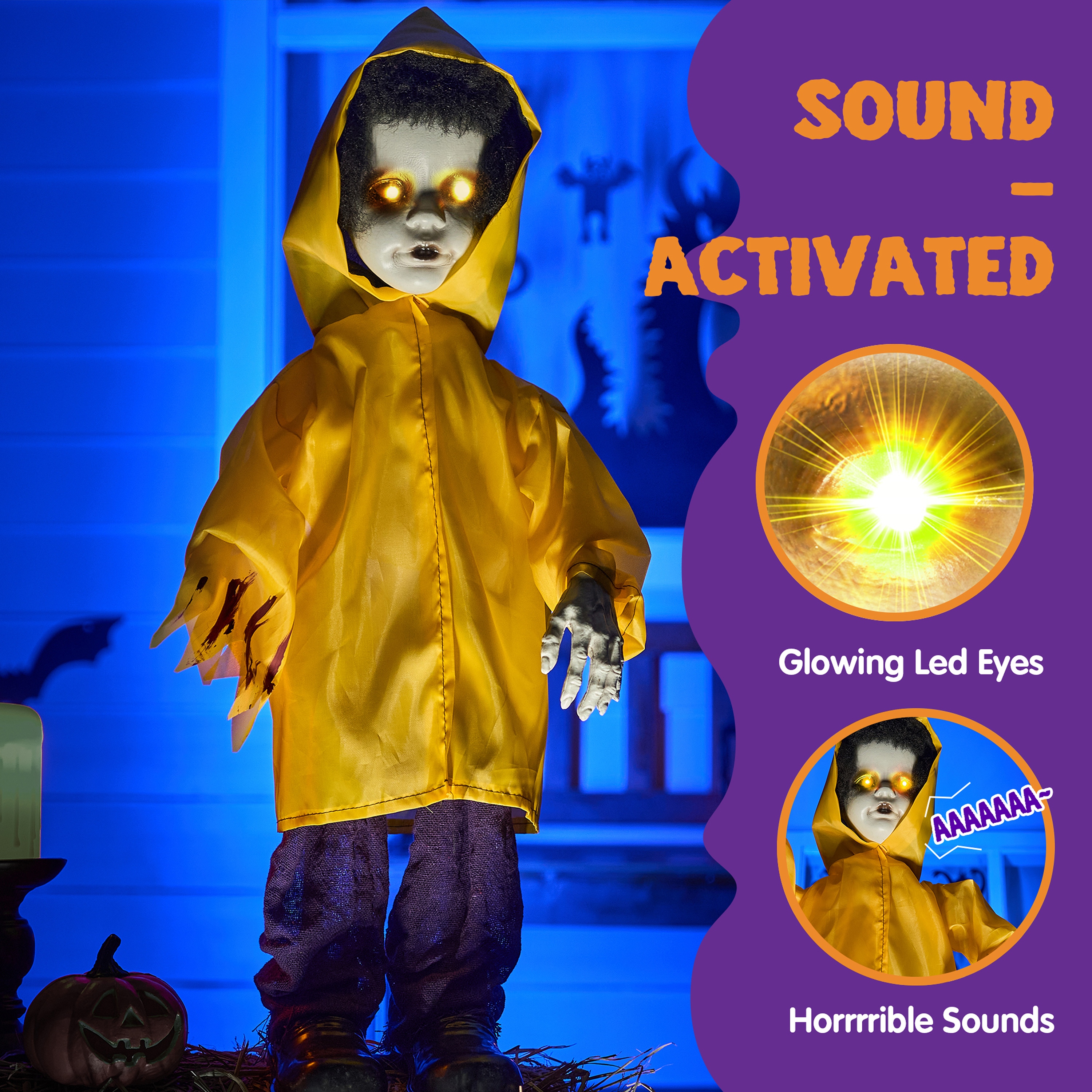 Joyfy 2.7 Ft Standing Ghost Halloween Animatronic Decor photo 2