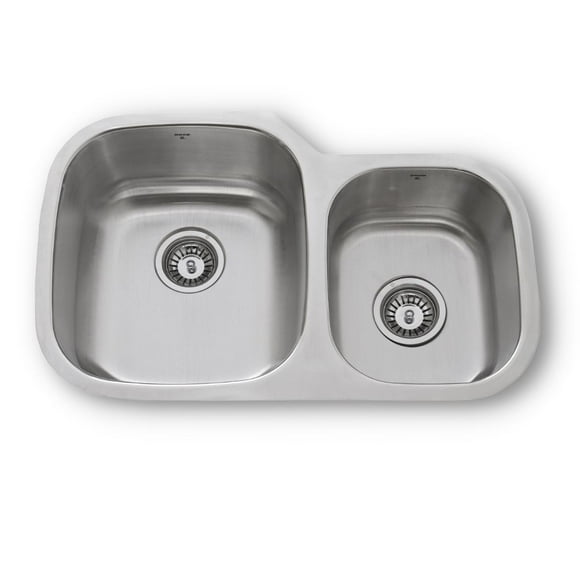 ONEX® Undermount Uneven Double Bowl 28"X18" -8"d Stainless Steel Sink OU2818-8