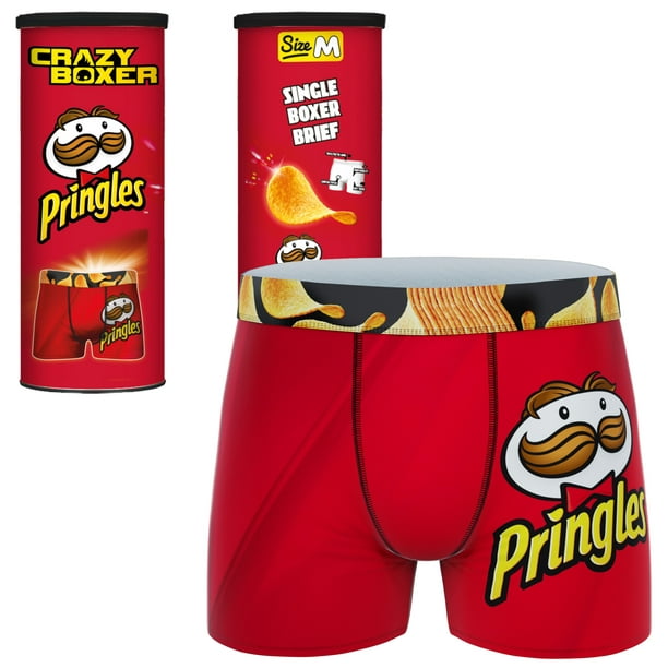 Crazy Boxers Pringles Logo Boxer Briefs in Pringles Can-Large (36-38) 