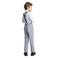 thumbnail image 3 of ETHAN Light Gray Formal Suit Set Slim Fit Kids Tuxedo Suits for Wedding Teen Toddler Boy Dress Suit Outfit 14Y, 3 of 7