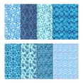 thumbnail image 2 of Soimoi 8 Pc Fat Quarter Bundle,Asian BatikPrint 18"x 22"DIY Patchwork-100% CottonPre-Cut Quilting Fabric Medium Blue, 2 of 7