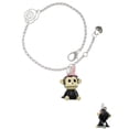thumbnail image 2 of Delight Jewelry Resin Monkey with Bunny Ears Silver-tone Rose Link Chain Bracelet, 6.25"+1.75" Extender, 2 of 4