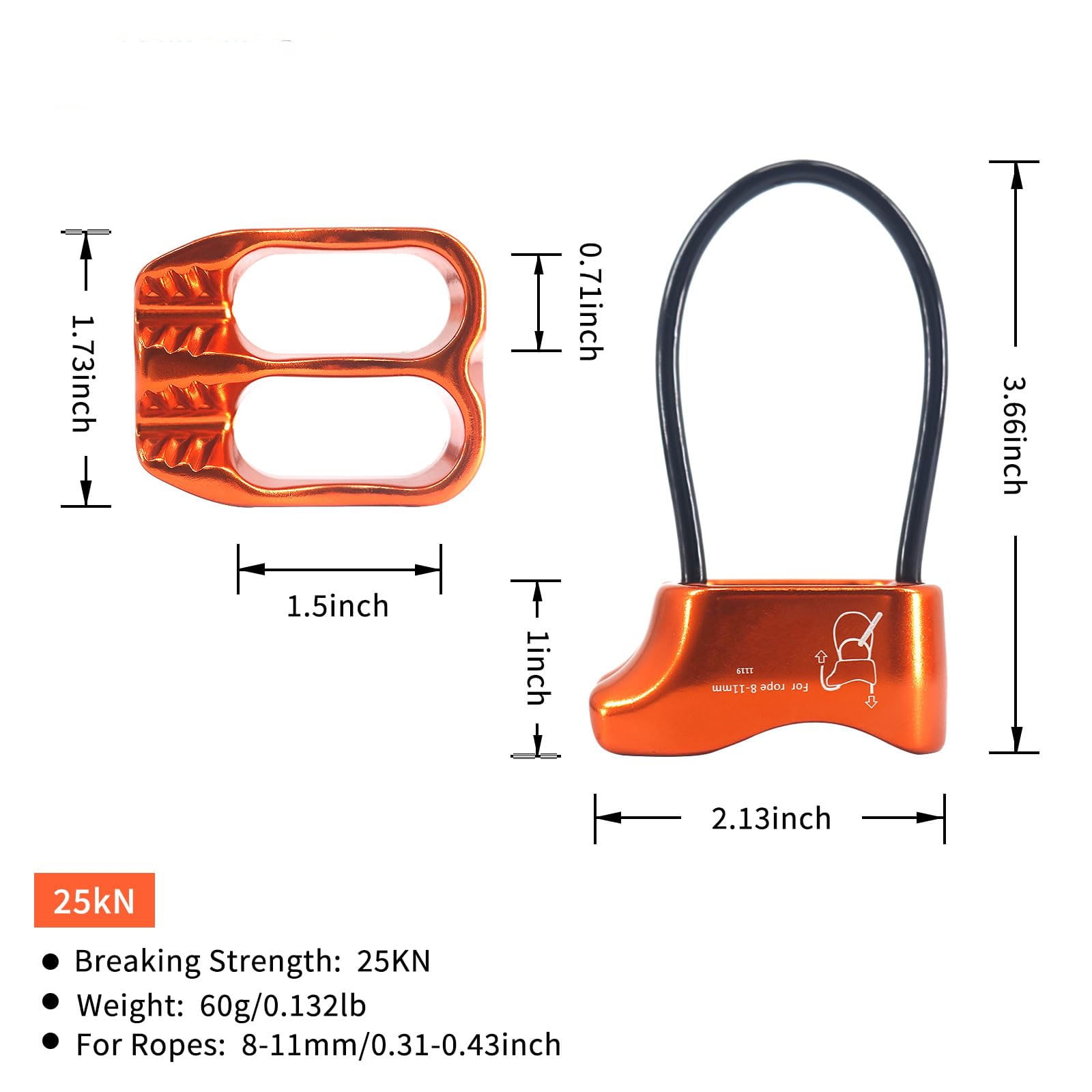 1 Pcs Climbing Abseiling Belay Device ATC Rappelling Descender 25KN V-grooved Equipment