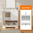 thumbnail image 6 of 30 Inch Modern Bathroom Vanity with Ceramic Sink,Freestanding Cabinet 2 Soft-Close Doors & 1 Open Shelf, White, 6 of 8