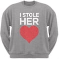 thumbnail image 1 of I Stole Her Heart Grey Adult Crew Neck Sweatshirt, 1 of 1