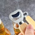 thumbnail image 1 of Abridor de botellas de acero inoxidable, mango de madera, tapa de cerveza, lanzador de cocina, 2 uds., 1 of 8