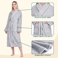 thumbnail image 3 of PAVILIA Womens Plush Fleece Robe, Soft Cozy Long Bathrobe, Light Gray L/XL, 3 of 10