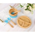 thumbnail image 6 of TATA AMG ® Baby Bamboo Plate and Bowl Set with Spoons and Fork, Silicone Suction Plate and Bowl Set for Toddlers - Baby Led Weaning Bamboo Feeding Set - BPA Free, 6 of 8