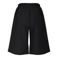 thumbnail image 6 of ABATAB Bermuda Shorts for Women Wide Leg Drawstring Shorts Knee Length Comfy Lounge Summer Shorts with Pockets, 6 of 6