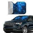 thumbnail image 2 of Yiaed Ice Blue Fire Wolf Print Car Windshield Sunshade Front Auto Car Front Window Sun Shade Foldable Sun Visor Shield Cover Auto Accessories for Sedan SUV Truck-Small, 2 of 5
