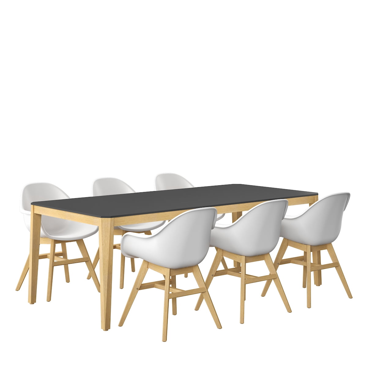 Amazonia Kingstone 7- Piece Black Eucalyptus Wood Outdoor Dining Set