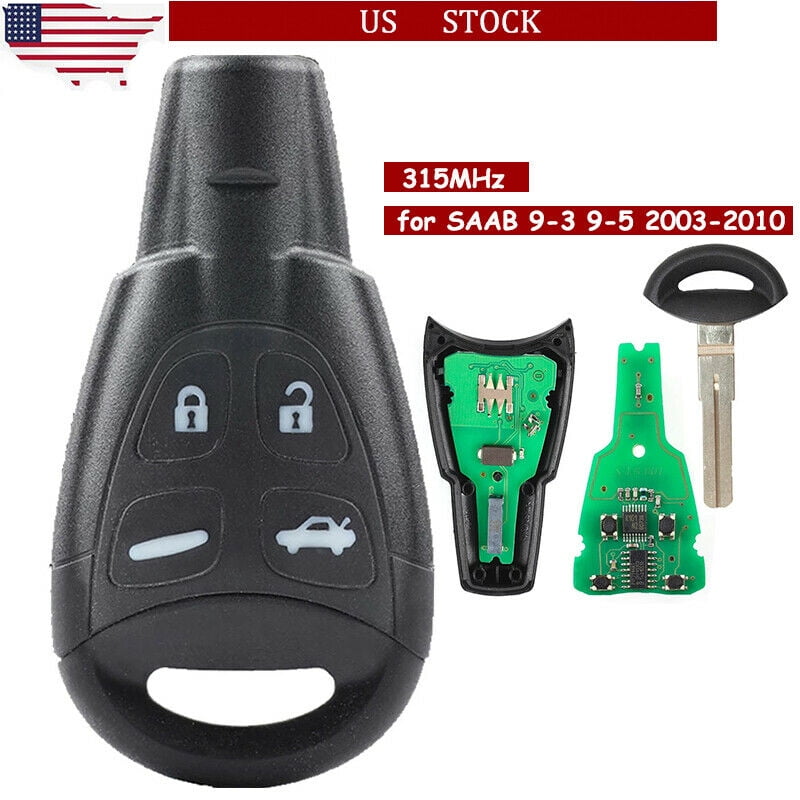 Keyecu FCC ID: LTQSAAM433TX Remote Key Fob 4 Buttons 315Mhz for Saab 9-3 9-5 2003 2004 2005 2006 2007 2008 2009