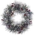 thumbnail image 2 of Kurt S. Adler H4111 24 in. Battery-Operated Red Berries & Pinecone LED Wreath, 2 of 4