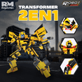 thumbnail image 2 of Juguete Bloques de Construcción 2 en 1 Rm Regalomex Carro Robot Transformable para Niños amarillo Grande, 2 of 4