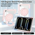 thumbnail image 5 of TECH CIRCLE for iPad Air 5th 4th Gen Case 2022 2020 10.9 inch & iPad Pro 11 Case 4th/3rd/2nd/1st Gen,Rotating Foldable Handle Stand Full-Body Shockproof Rugged Protection Kids Girls Cover,Pink Blue, 5 of 6
