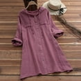 thumbnail image 2 of Womens Casual Button Plus Size Cotton Tops Tee Shirt Hooded Pocket Loose Blouse, 2 of 9