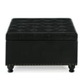 thumbnail image 5 of CQSXDA Large Square Storage Ottoman with Wooden Legs, Upholstered Button Tufted Coffee Table with Nail Trims, 5 of 9