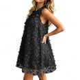 thumbnail image 4 of ClodeEU Women's Halter Neck Lace Mini Dress,Sleeveless A Line Flare Cocktail Dress Black,Women's Plus M, 4 of 8
