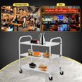 thumbnail image 5 of Shelf Stainless Steel Cart Heavy Duty Industrial Serving cart with 360°Rotation Wheels Kitchen Island Stainless Steel Storage Trolley for Hotel Restaurant Home Use, 5 of 7