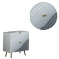 thumbnail image 3 of Tyra 25 Inch Wood Nightstand Wavy Textured Design Gold Metal Legs White - Saltoro Sherpi, 3 of 6