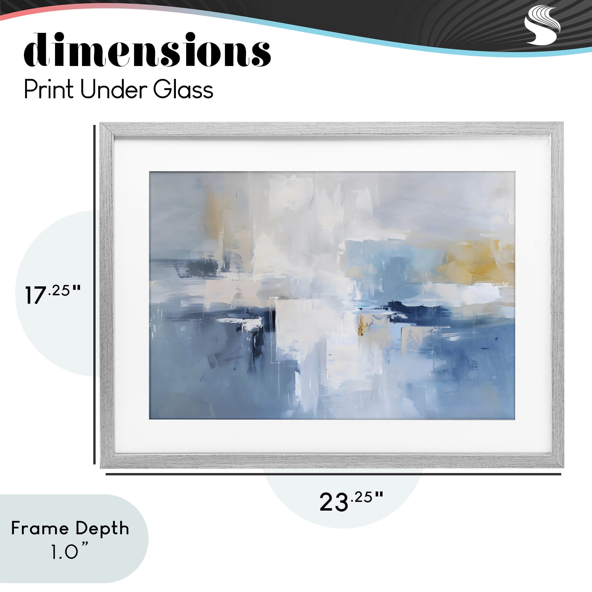 Stupell Industries Blue Sea Mist Horizon Gray Framed Print Under Glass, design by Creative Studio