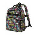 thumbnail image 2 of Football and Sneaker Black Pattern Cute School Backpack Bag for School with Padded Back and Adjustable Shoulder Straps 15.25"x11.5"x5.25", 2 of 5