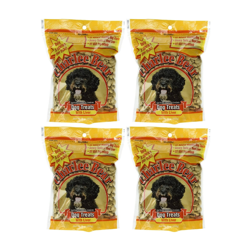 Charlee Bear Dog Treats With Liver 4 Pack