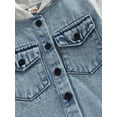 thumbnail image 6 of Bagilaanoe Toddler Baby Boy Hooded Jacket Denim Patchwork Long Sleeve Single-Breasted Shacket with Pockets 6M 12M 18M 24M 3T 4T Kids Fall Casual Outwear, 6 of 9
