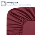thumbnail image 5 of Subrtex Bed Sheets Wrinkle Resistant Premium Microfiber Deep Pocket Fitted Sheet, Wine, King, 5 of 7