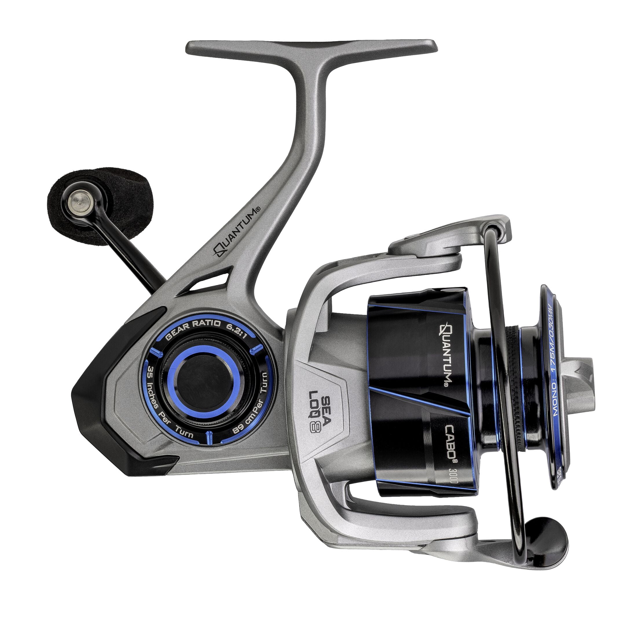 Quantum Cabo Spinning Fishing Reel, Size 3000, 6.2:1 Gear Ratio, 6+1 Bearings