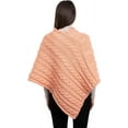 thumbnail image 4 of Aran Isle Ladies Irish Aran Cable Knit Buttoned Poncho- 100% Virgin Wool, 4 of 4