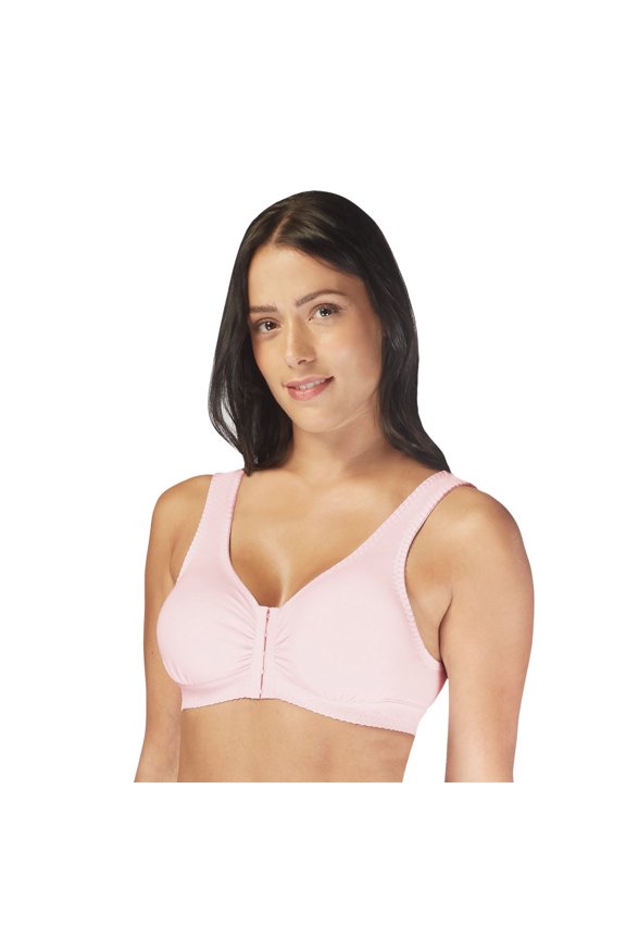 Full-Freedom Cotton Comfort Bra Wireless Front Closure Style 7276 Pink 38