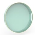 thumbnail image 1 of Bandeja Decorativa Verde Menta para Mesa de Centro, Moderna Bandeja Redonda con Asas, Bandeja de té de plástico de 13 Pulgadas para otomana, decoración de baño, 1 of 7