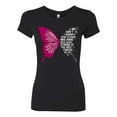 thumbnail image 2 of Wild Bobby Being Strong Is The Only Option We Have Butterfly Breast Cancer Awareness Women Slim Fit Junior Tee, Black, Small, 2 of 6