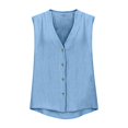thumbnail image 5 of Women's Tank Tops 2026 Fashion Sleeveless Vest Cotton Linen Button Down Vests Summer Undershirts Camisole for Women, 5 of 8