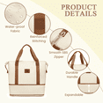 thumbnail image 5 of Expandable Travel Duffle Bag with Toiletry Bag, Weekender Bag Carry on Overnight Bag with Wet Pocket for Women Men, Business Trips Sports Gym Bag Hospital Mom Tote Bag for Labor and Delivery, Beige, 5 of 7