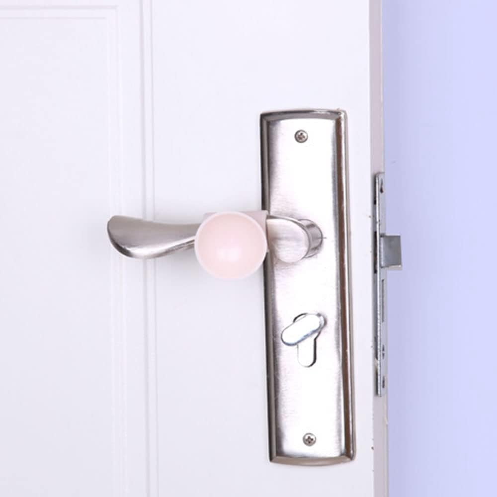Door Stop Bumper Wall Protector-Silicone Anti-Collision Door Knob Shield,4 Pcs Multicolor Suction Door Knob for Lever Handle Protect Glass from Damage (Brown)