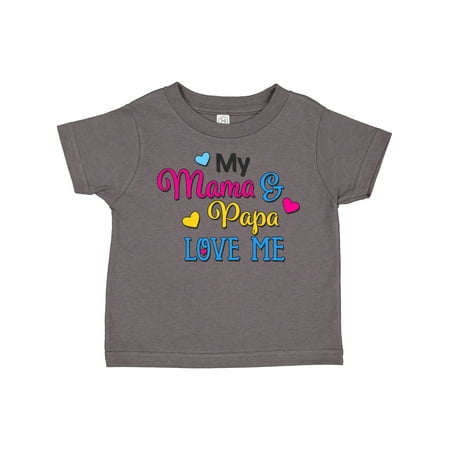 

Inktastic My Mama and Papa Love Me with Hearts Gift Toddler Boy or Toddler Girl T-Shirt