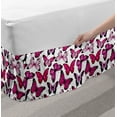 thumbnail image 2 of Pink and White Bed Skirt, Summer Nature Theme with Watercolor Style Butterflies Pink Wings, Elastic Bedskirt Dust Ruffle Wrap Around for Bedding Decor, 4 Sizes, Magenta and Hot Pink, by Ambesonne, 2 of 2