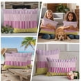 thumbnail image 5 of Colorful Stripe Outdoor Waterproof Pillow Covers, Modern Pink Purple Yellow Vertical Striped Decorative Square Throw Pillowcase Sofa Cushion Sham for Patio/Couch/Chair, 16"x16" 2 Pack, 5 of 8