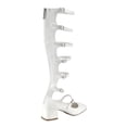 thumbnail image 5 of BELOVELY 【ROME-1】 Unilady Women Fringe & Hollow Out Design Fashion Boots, Vacation Square Open Toe Gladiator Sandal Boots For Summer Girl Shoe, 5 of 8