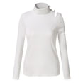 thumbnail image 3 of SEMIMAY Womens Fashion Solid Color Buttons Thread Casual Long sleeve Loose Top Shirt, 3 of 9